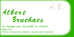 albert bruchacs business card